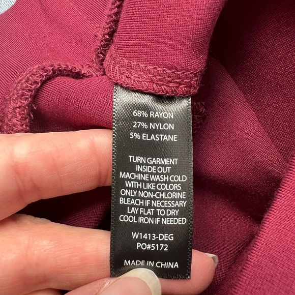 Betabrand Burgundy Pull On Elastic Waist Dress Pants - Picture 5 of 5